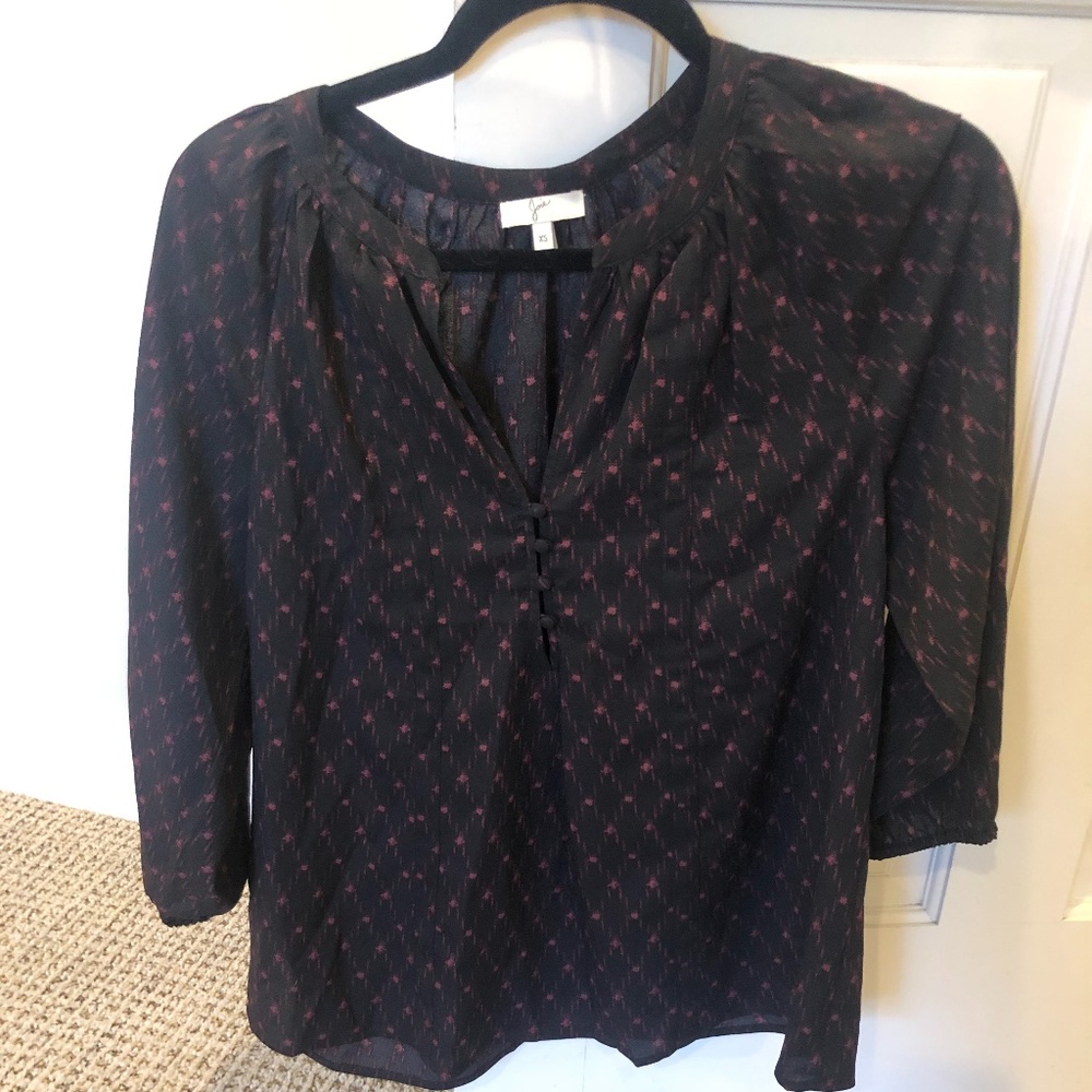 Joie Black and pink patterned blouse